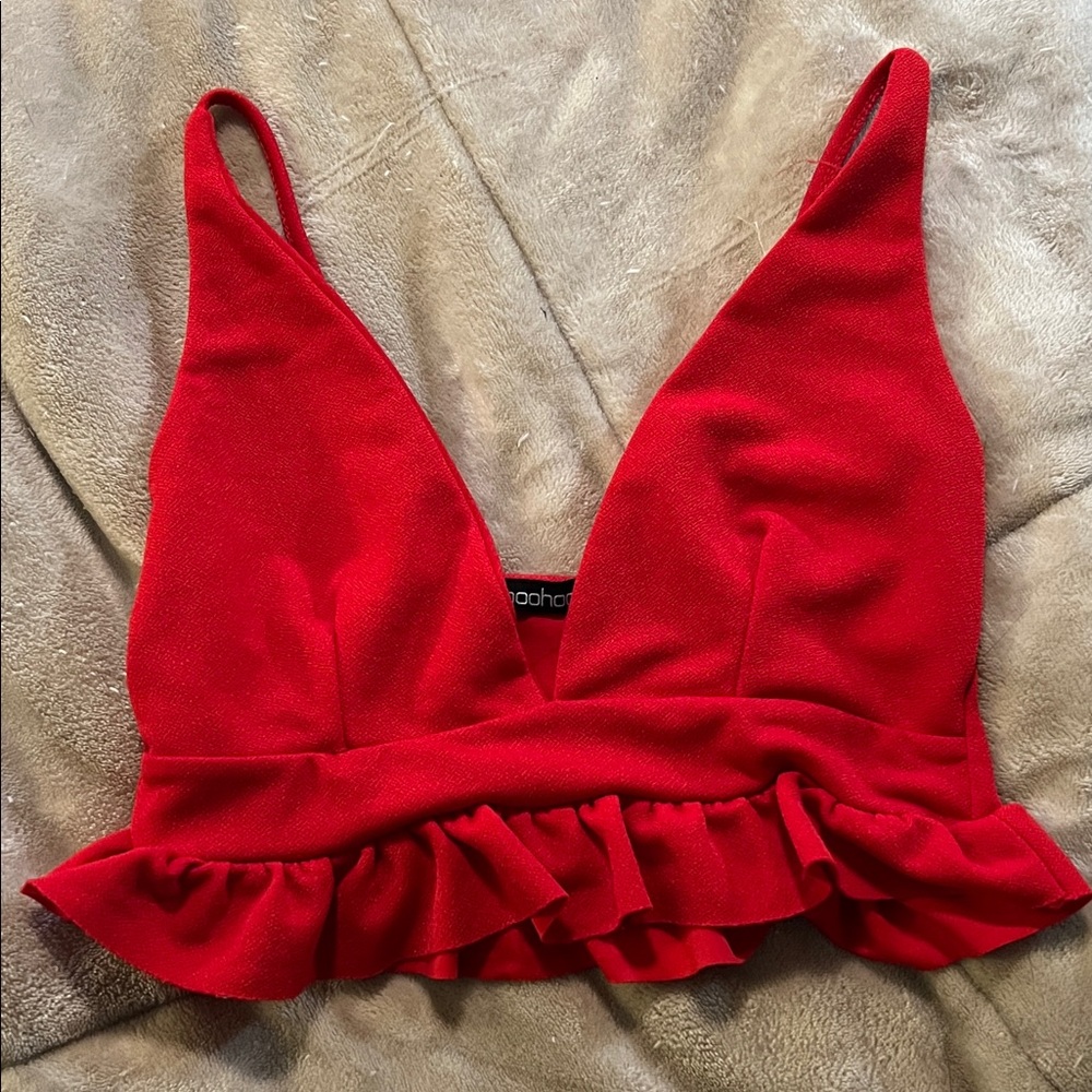 Boohoo Vibrant Red Top